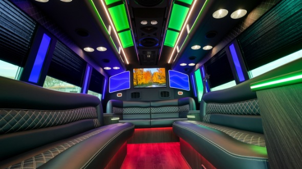 party bus rental interior joliet